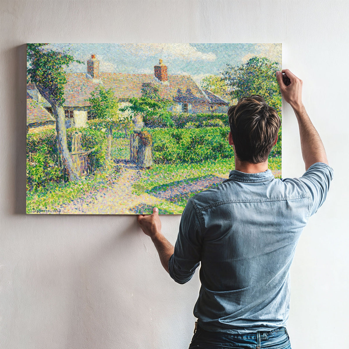 Peasants Houses Eragny by Camille Pissarro