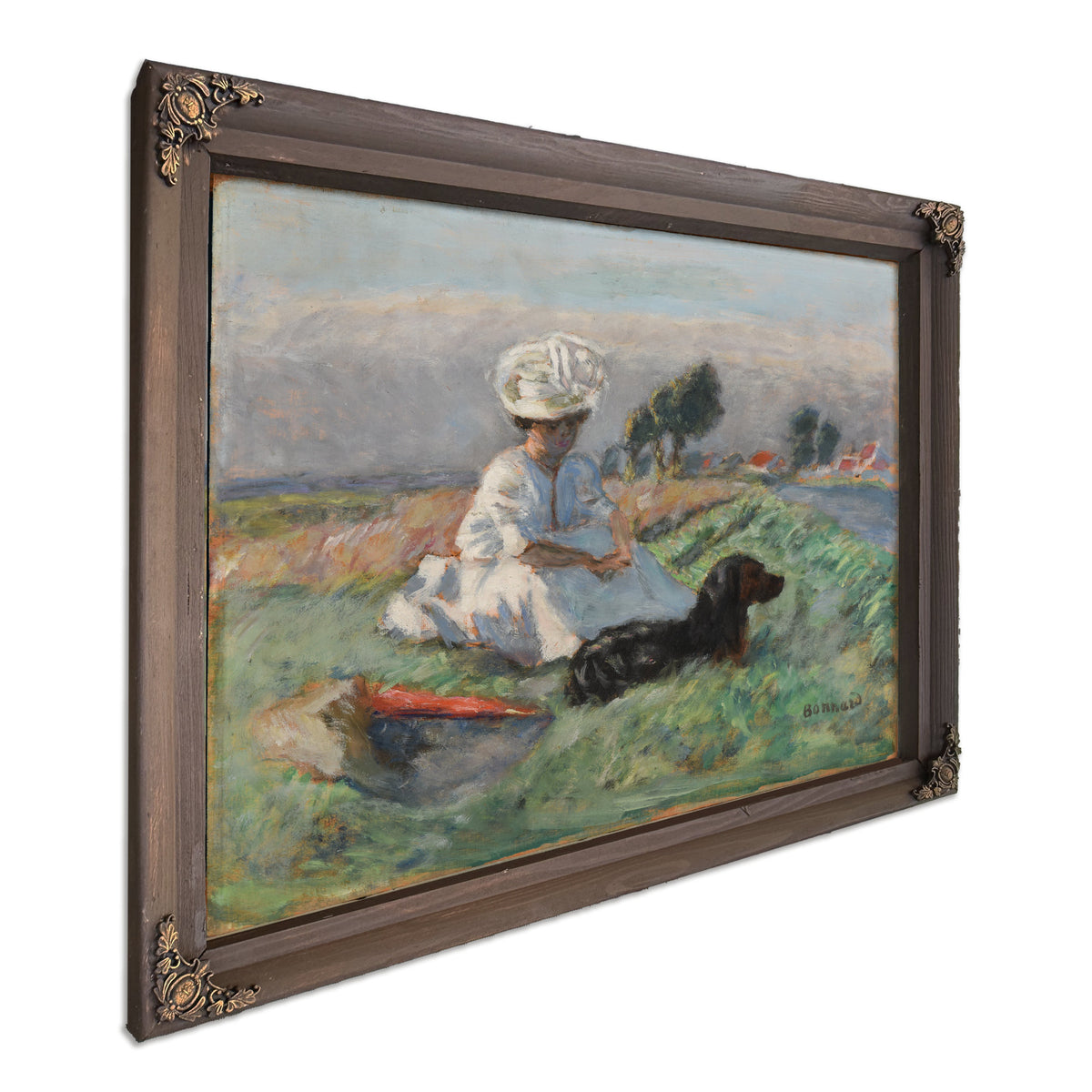 La Femme Au Chien Huile Sur Bois By Pierre Bonnard