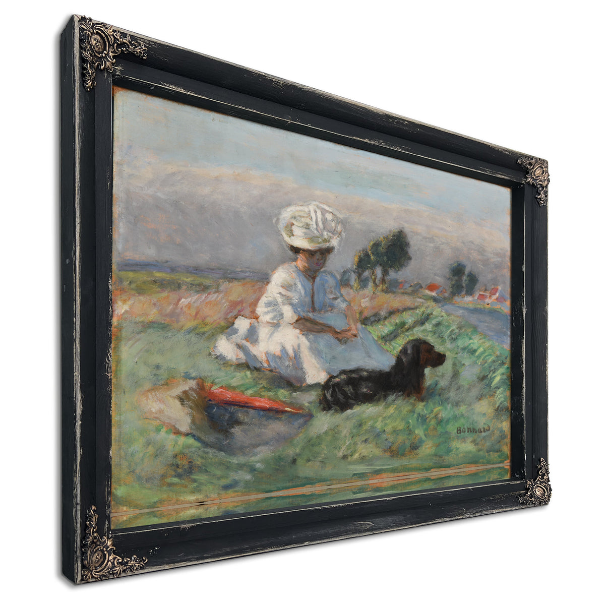 La Femme Au Chien Huile Sur Bois By Pierre Bonnard