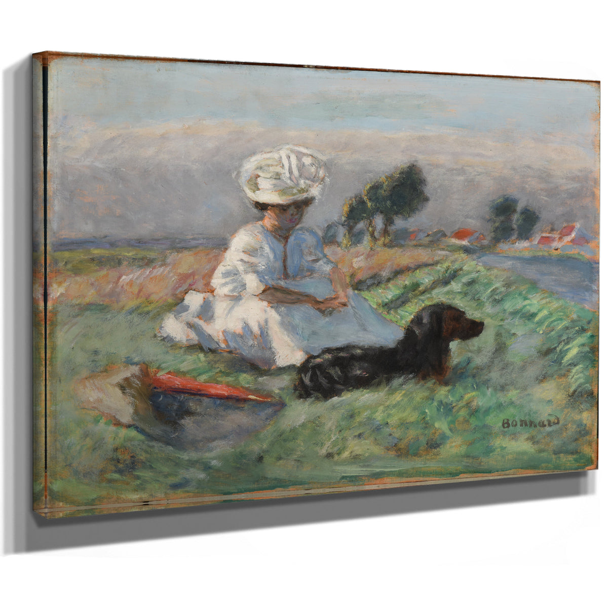 La Femme Au Chien Huile Sur Bois By Pierre Bonnard