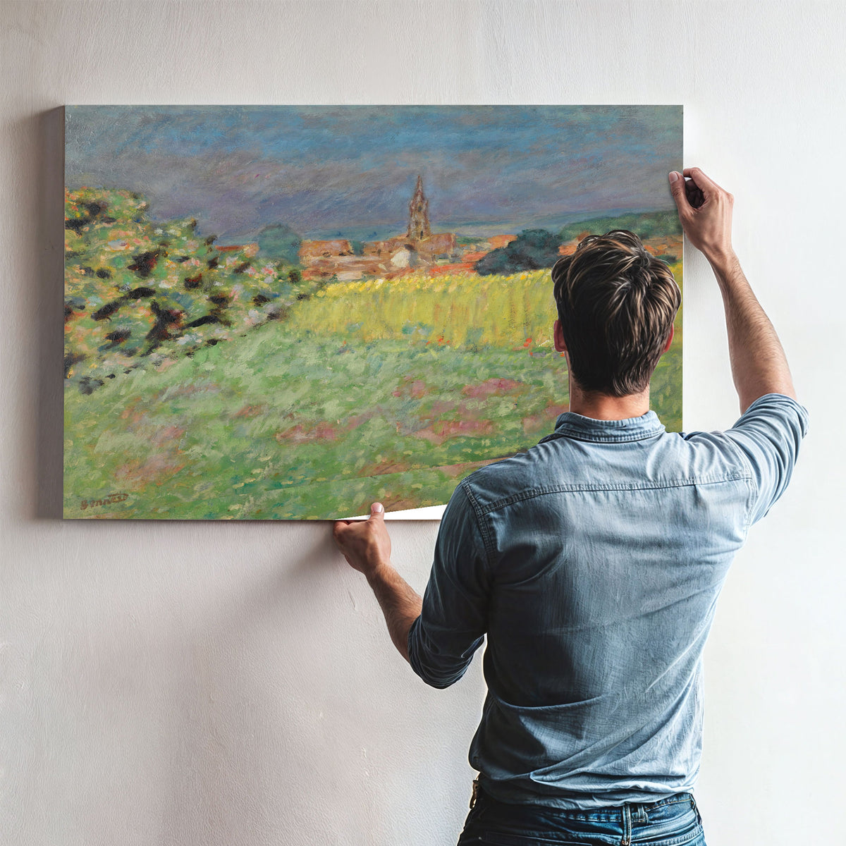 Le Champ de Ble Devant Leglise Circa By Pierre Bonnard
