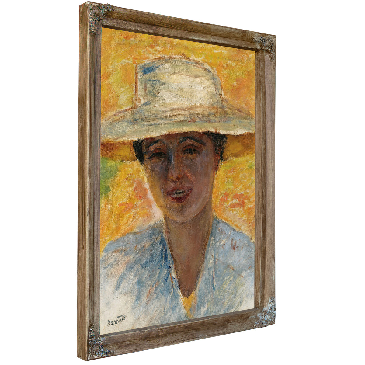 Portrait de Femme Au Grand Chapeau By Pierre Bonnard