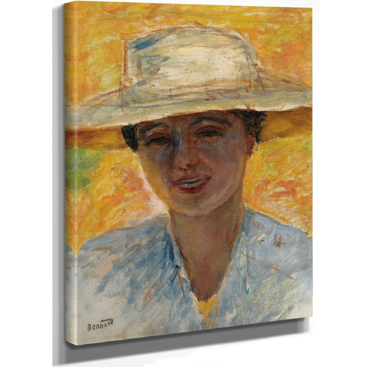 Portrait de Femme Au Grand Chapeau By Pierre Bonnard