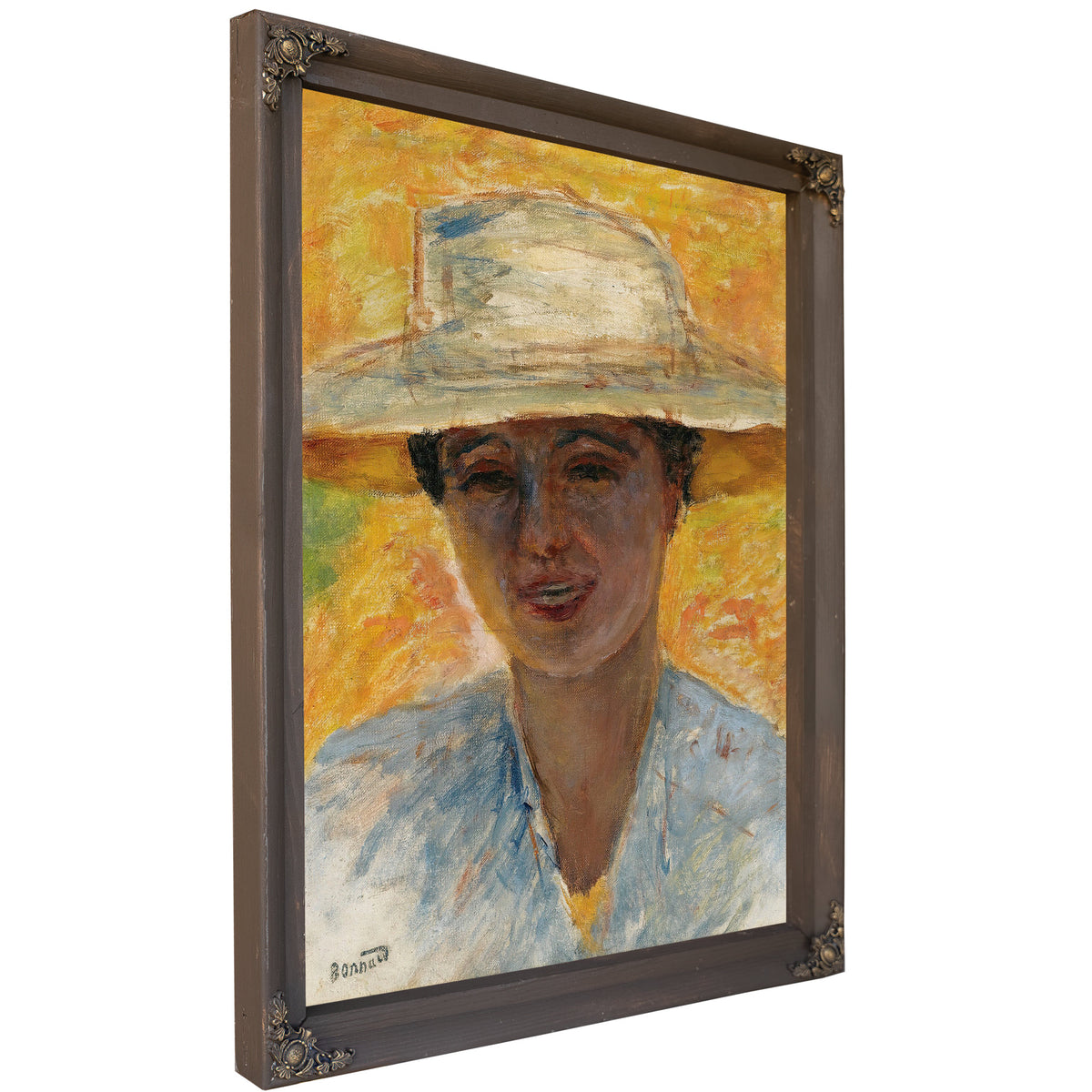 Portrait de Femme Au Grand Chapeau By Pierre Bonnard
