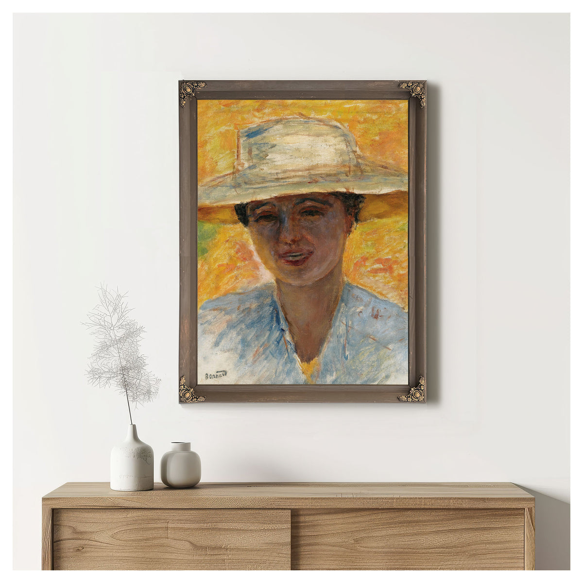 Portrait de Femme Au Grand Chapeau By Pierre Bonnard