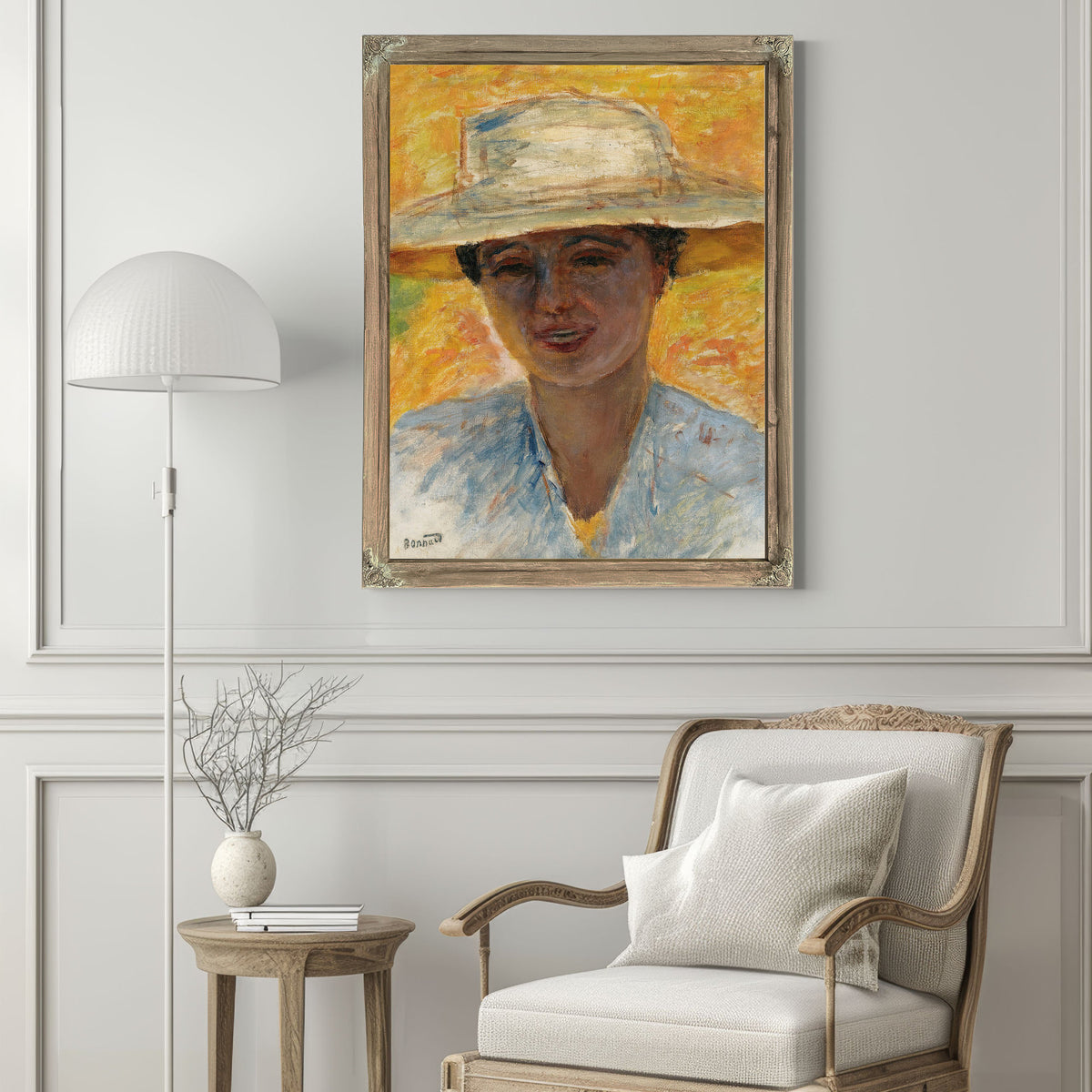 Portrait de Femme Au Grand Chapeau By Pierre Bonnard