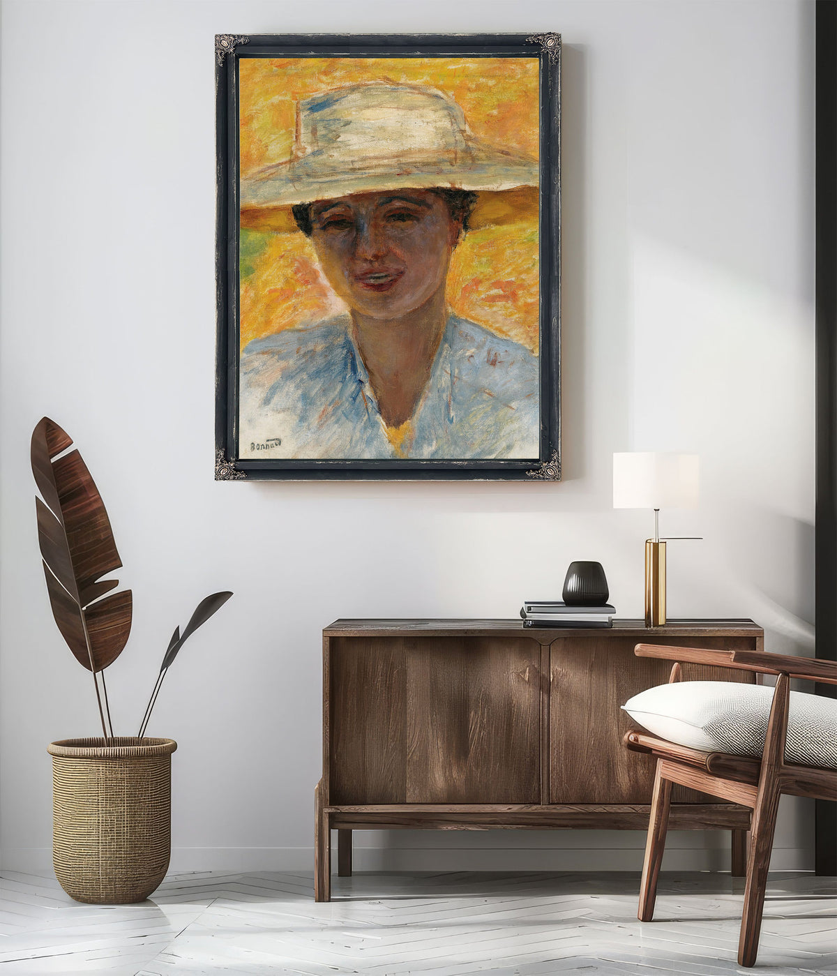 Portrait de Femme Au Grand Chapeau By Pierre Bonnard