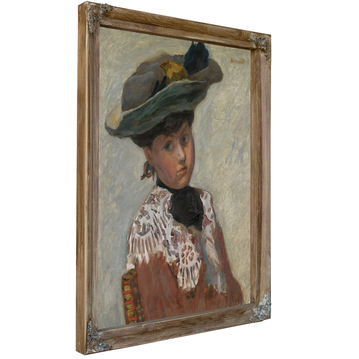 Portrait de Jeune Femme Or le Chapeau By Pierre Bonnard