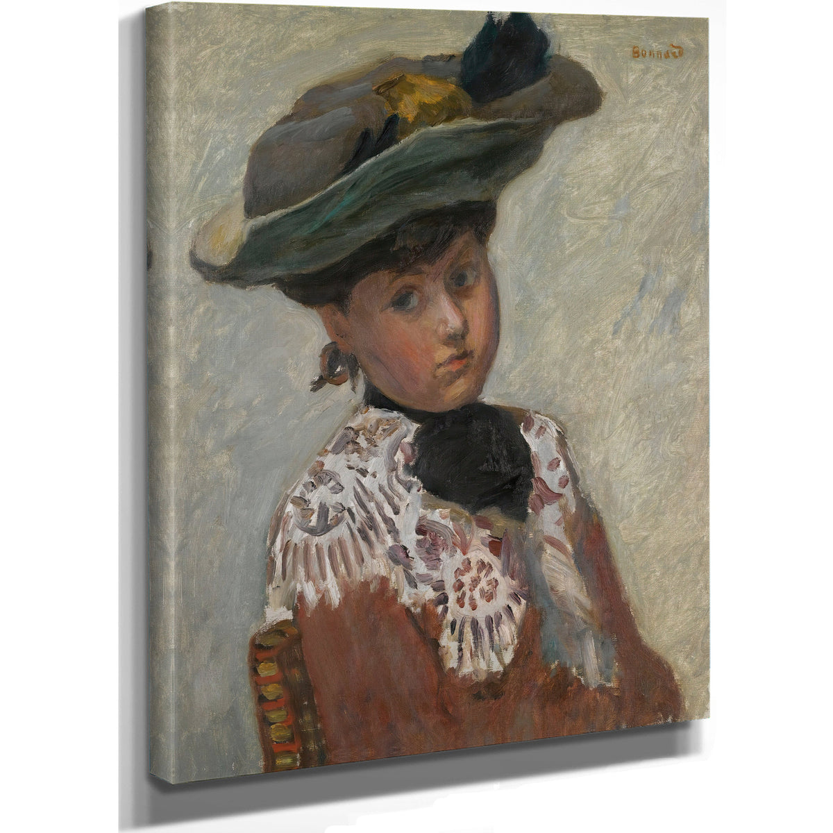 Portrait de Jeune Femme Or le Chapeau By Pierre Bonnard