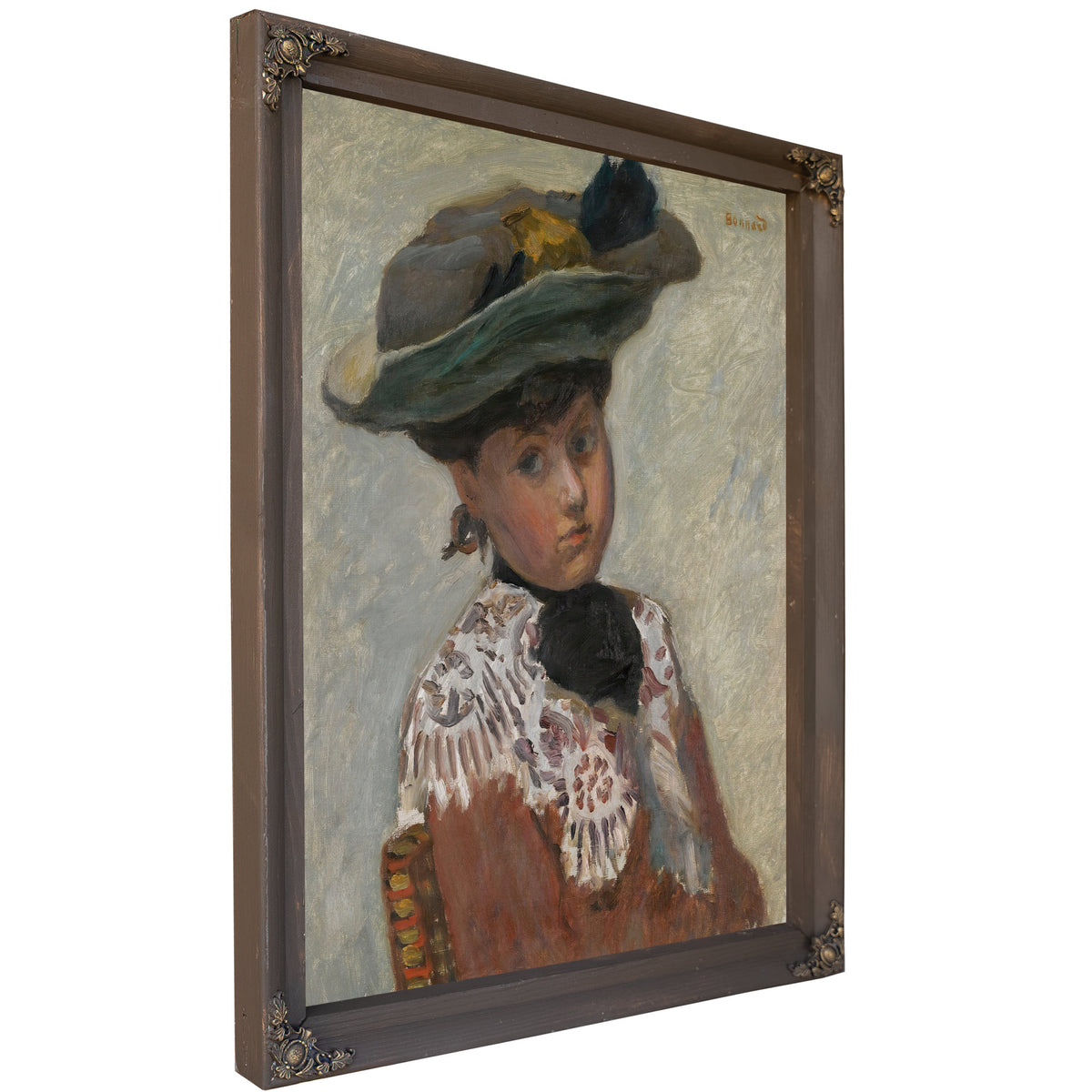 Portrait de Jeune Femme Or le Chapeau By Pierre Bonnard
