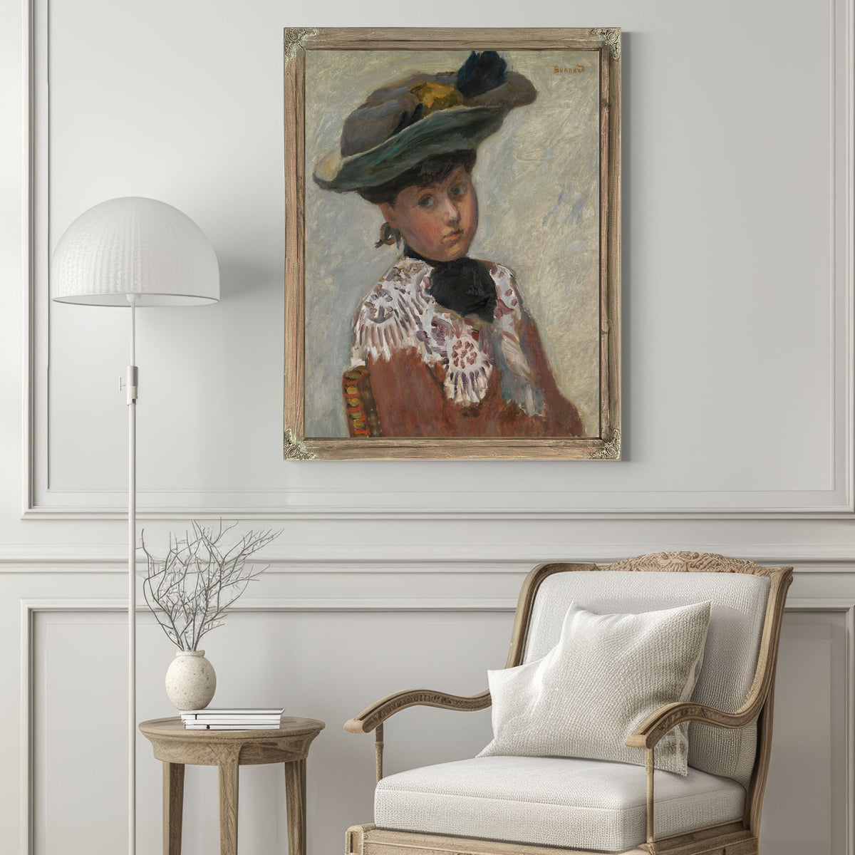 Portrait de Jeune Femme Or le Chapeau By Pierre Bonnard