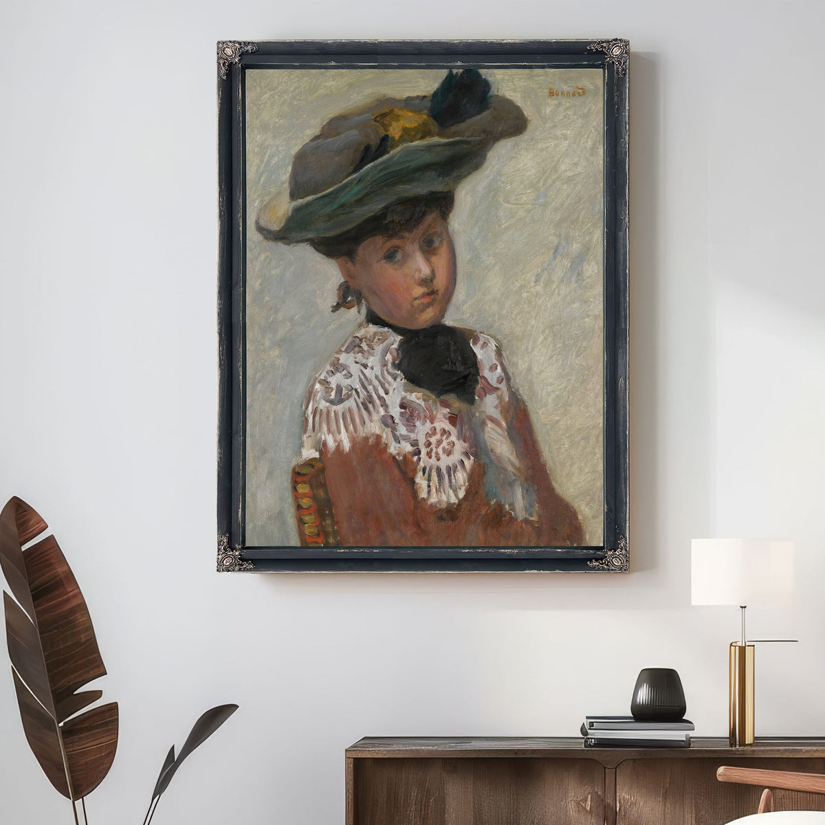 Portrait de Jeune Femme Or le Chapeau By Pierre Bonnard