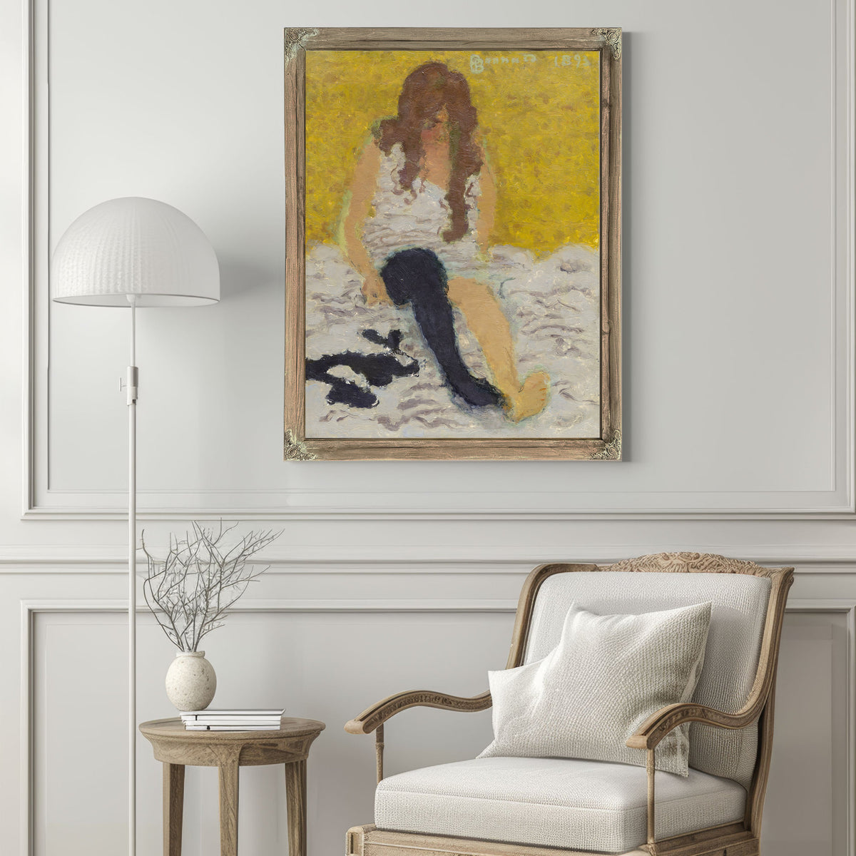 Woman Putting Her Stockings 1893 By Pierre Bonnard
