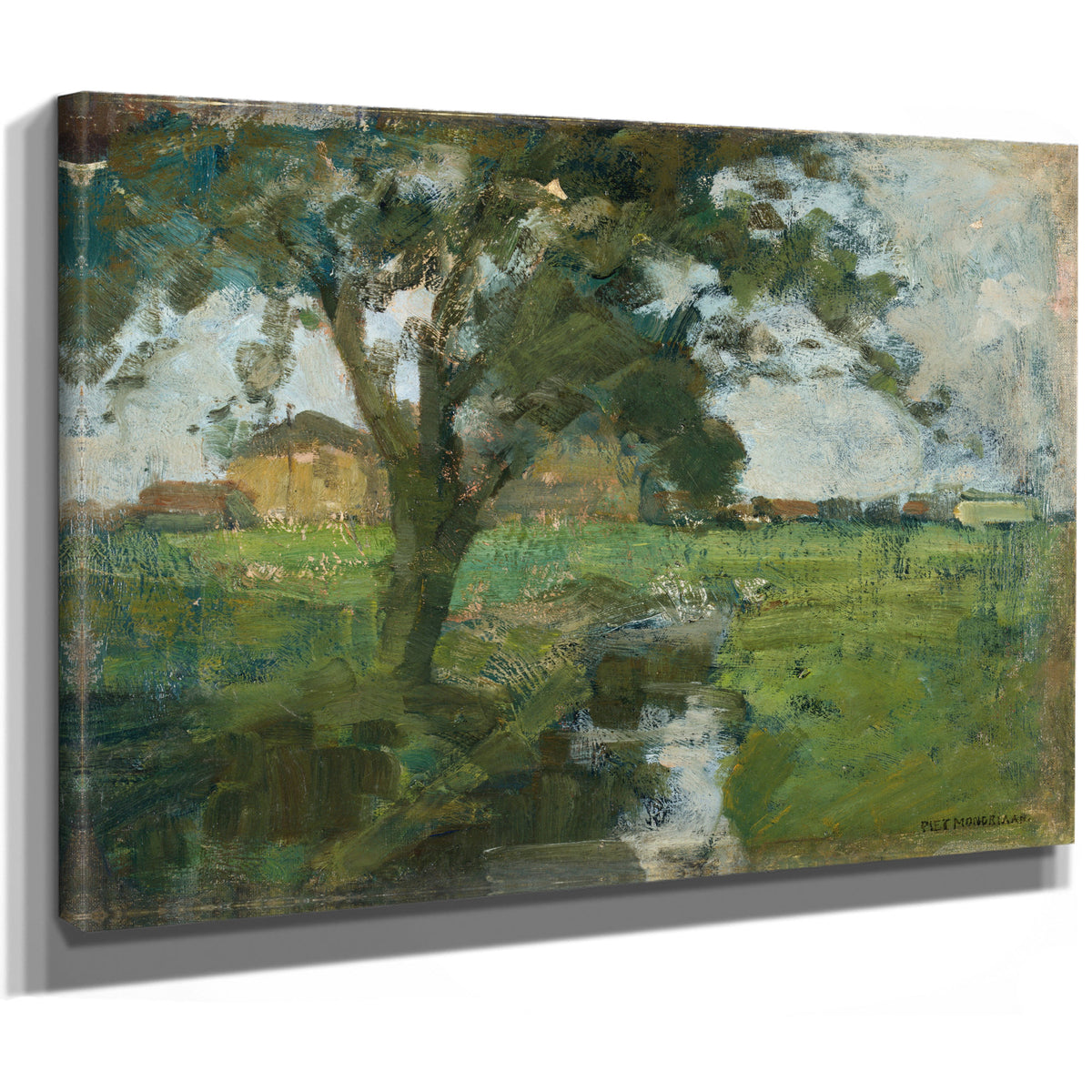 Farm Setting Foreground Tree By Piet Mondrian