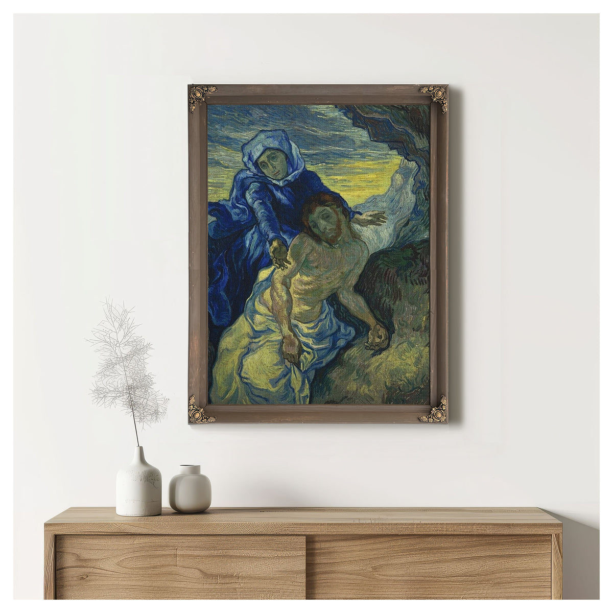 Pieta (After Delacroix) Saint Remy (Piedad Saint Remy) By Vincent Van Gogh