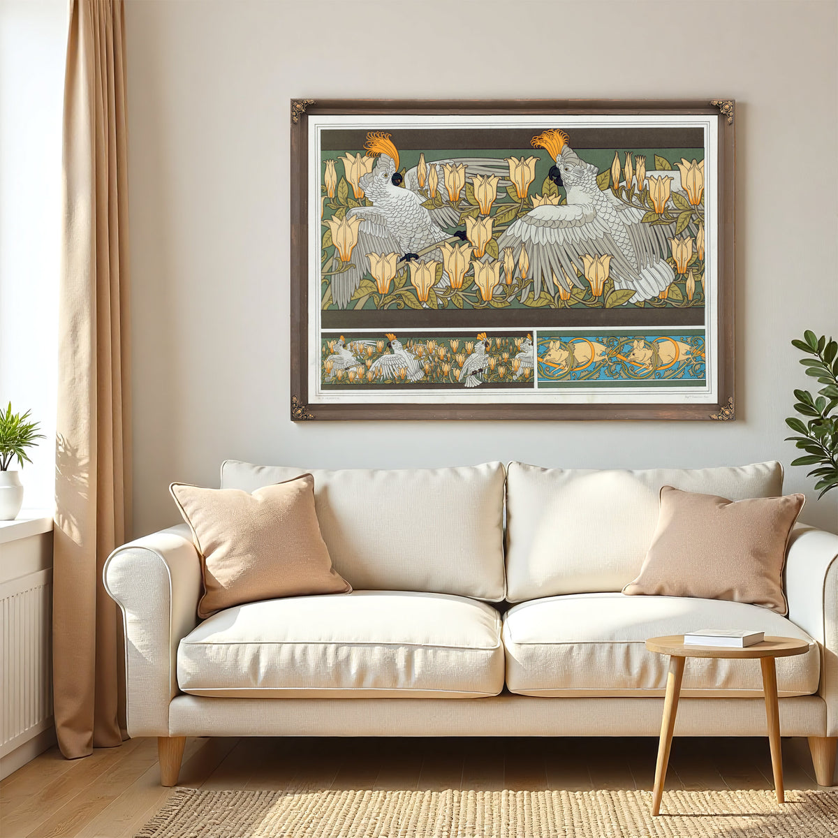 Cacatoes et Magnolia Bordure Souris By Pillard Verneuil