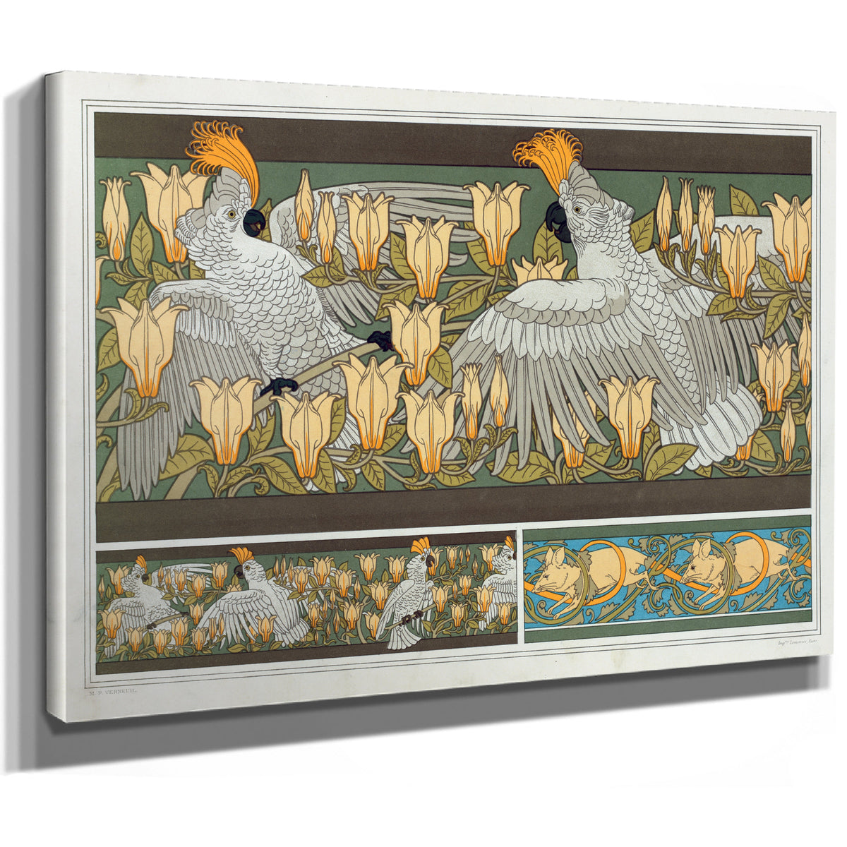 Cacatoes et Magnolia Bordure Souris By Pillard Verneuil