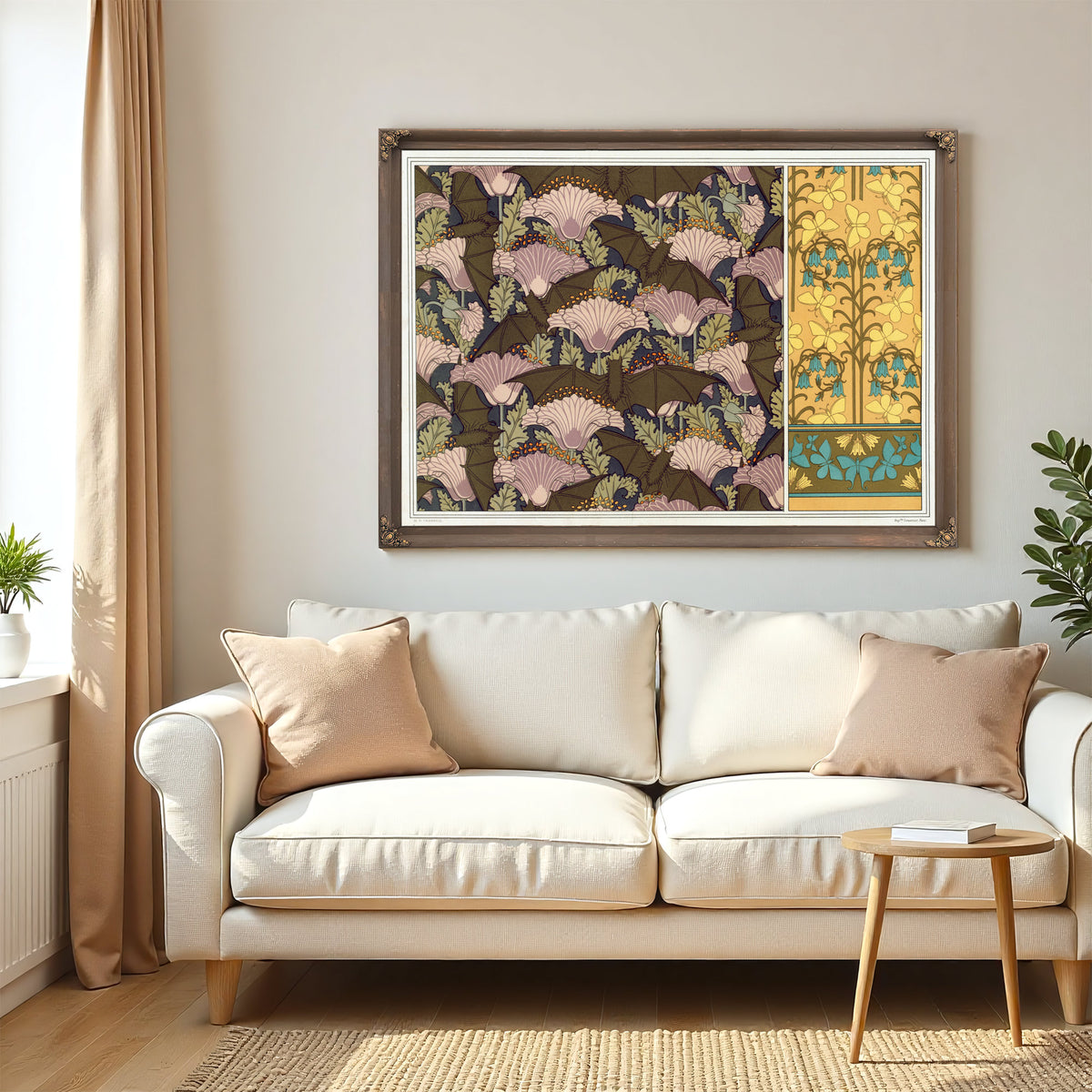 Chauves Souris et Pavots Tenture By Pillard Verneuil