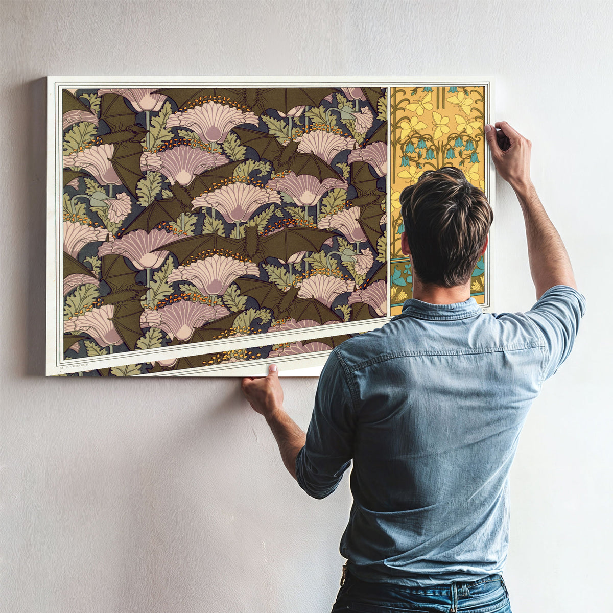 Chauves Souris et Pavots Tenture By Pillard Verneuil