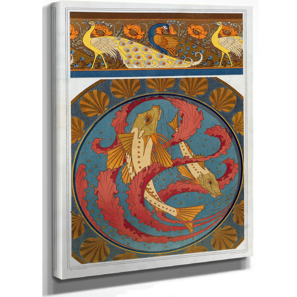 Paons et Pavots Bordure Grondins By Pillard Verneuil