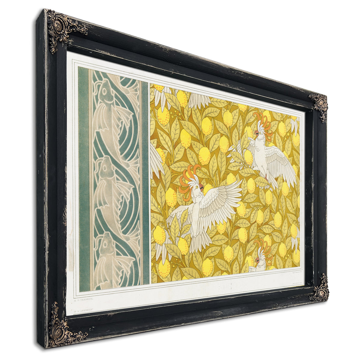 Poissons Frise Au Pochoir Cacatoes et By Pillard Verneuil