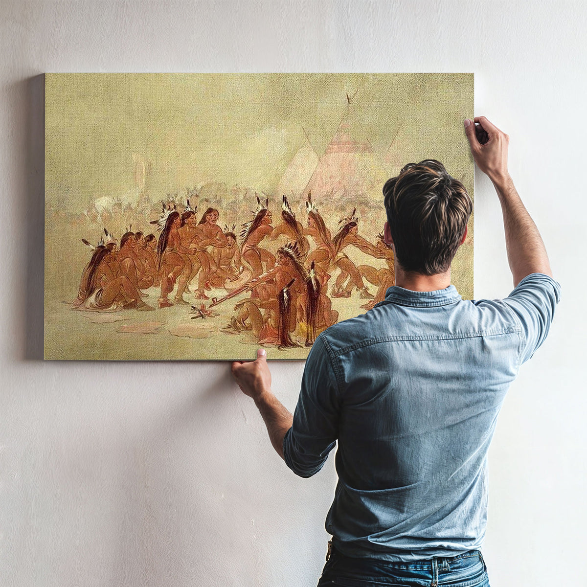 Pipe Dance, Assiniboine By George Catlin