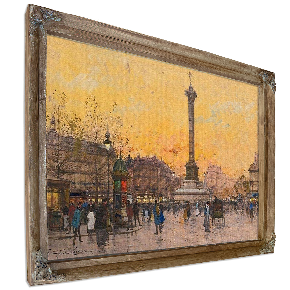 Place De La Bastille By Eugene Galien Laloue