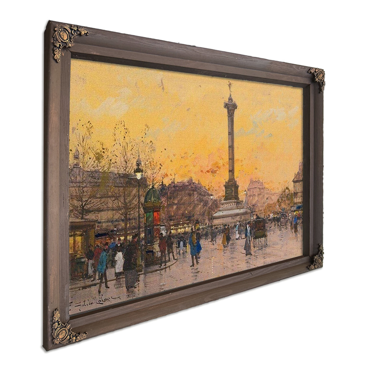 Place De La Bastille By Eugene Galien Laloue