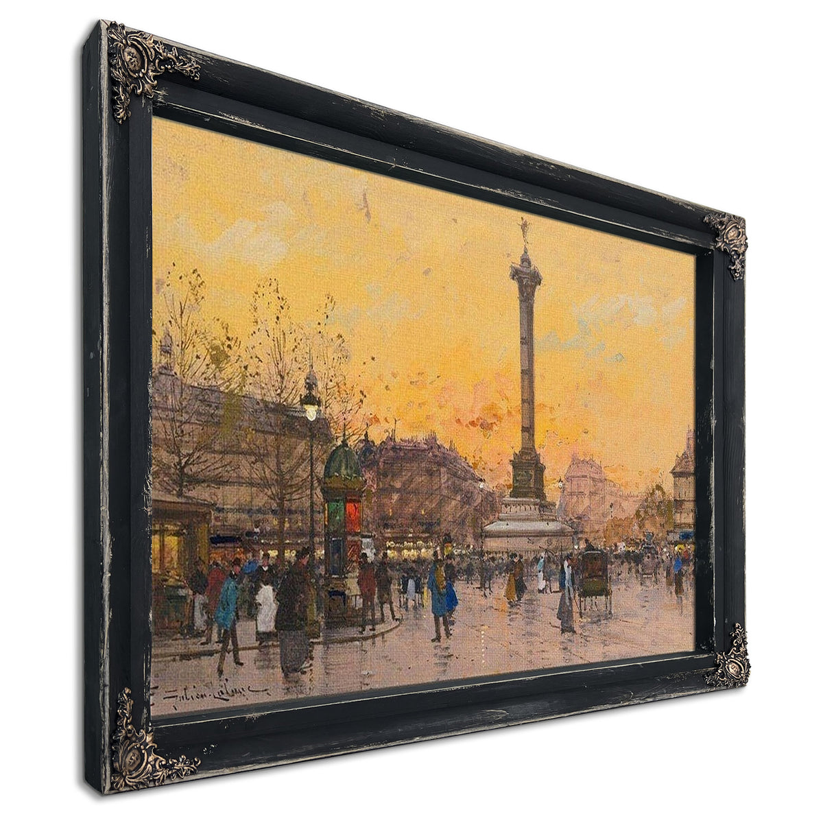 Place De La Bastille By Eugene Galien Laloue