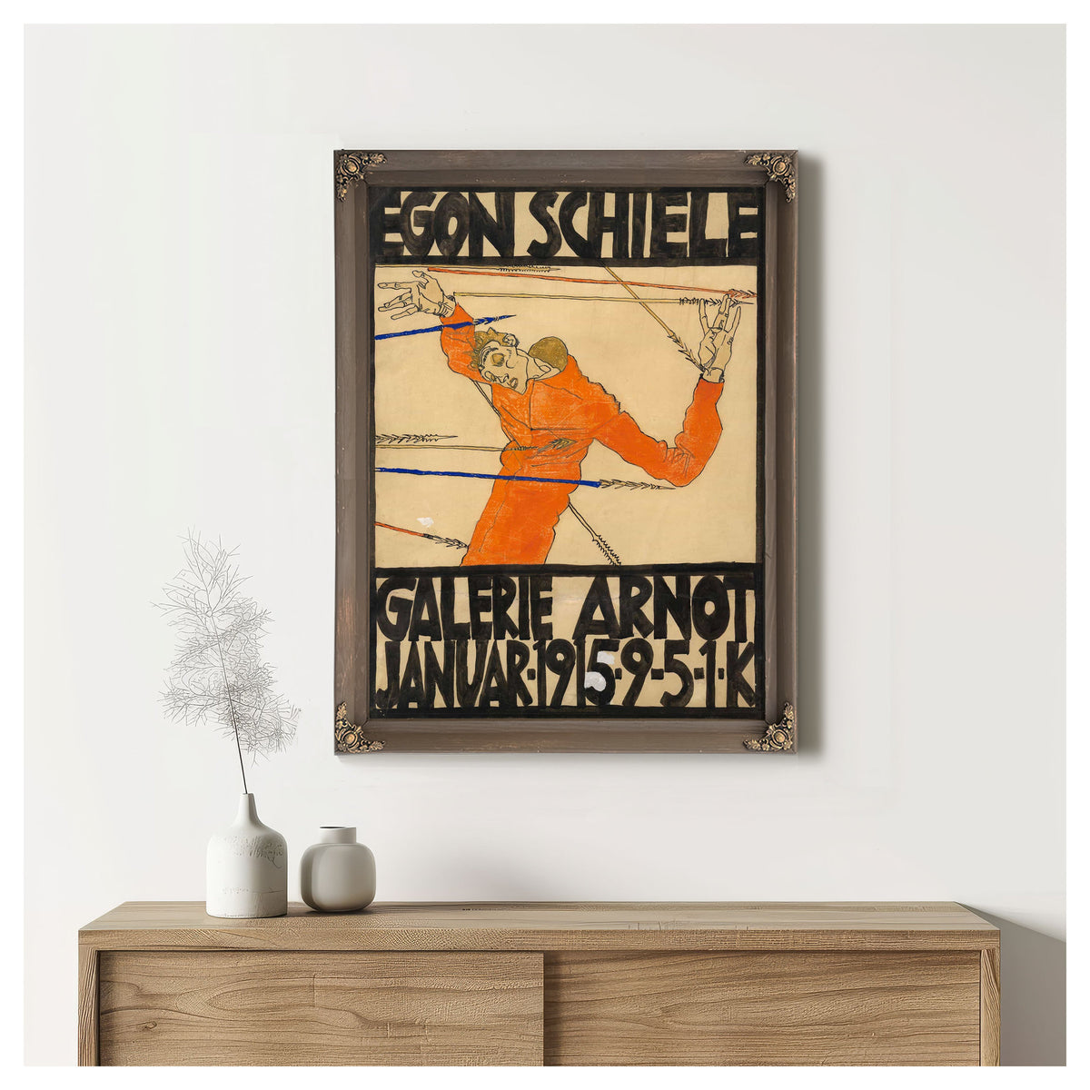 Plakat Der Schiele Ausstellung In Der Galerie Arnot by Egon Schiele