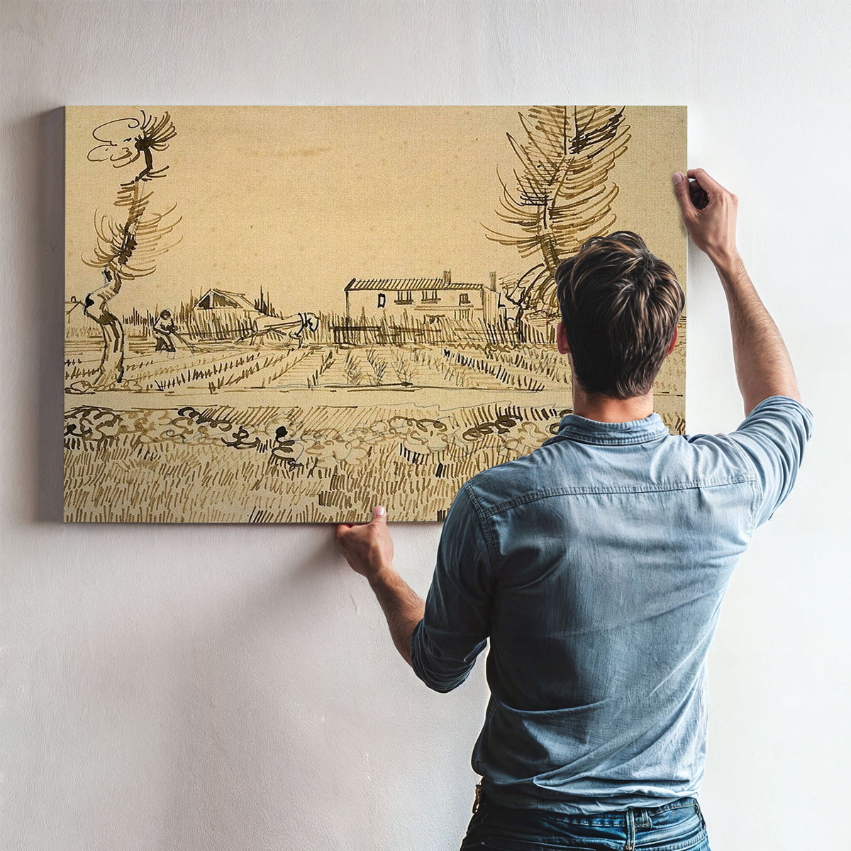 Ploughman In The Fields Near Arles By Vincent Van Gogh
