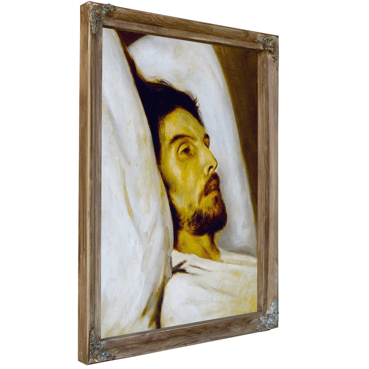 Portrait Dhomme Sur Son Lit De Mort Autrefois Dit Armand Carrel by Paul Delaroche