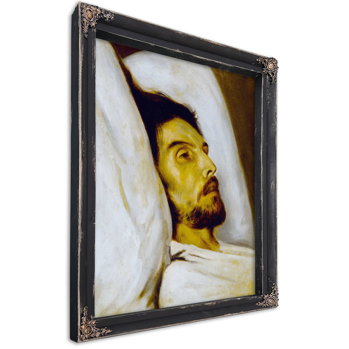 Portrait Dhomme Sur Son Lit De Mort Autrefois Dit Armand Carrel by Paul Delaroche