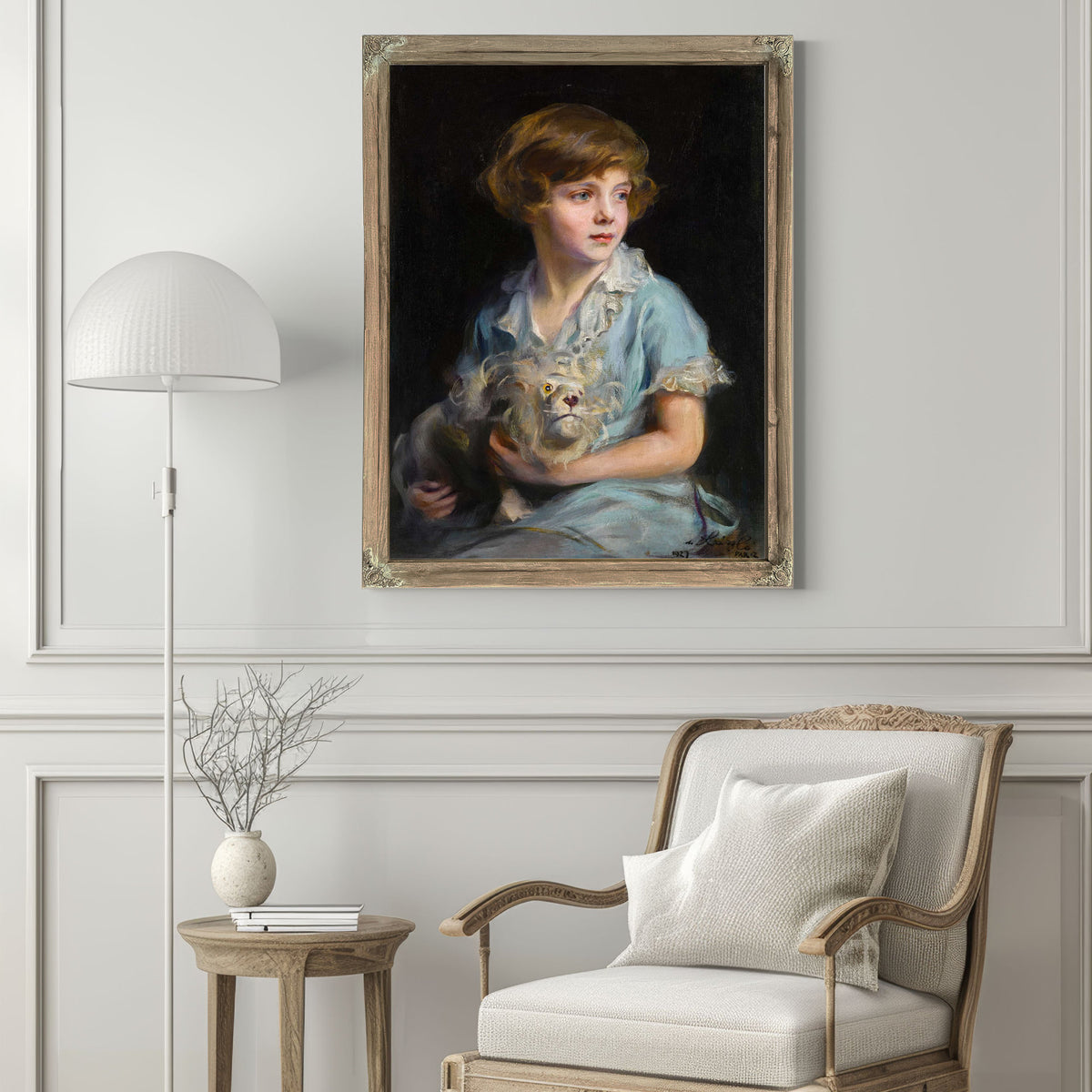 Portrait Of A Child With A Steiff Lion by Philip Alexius De Laszlo