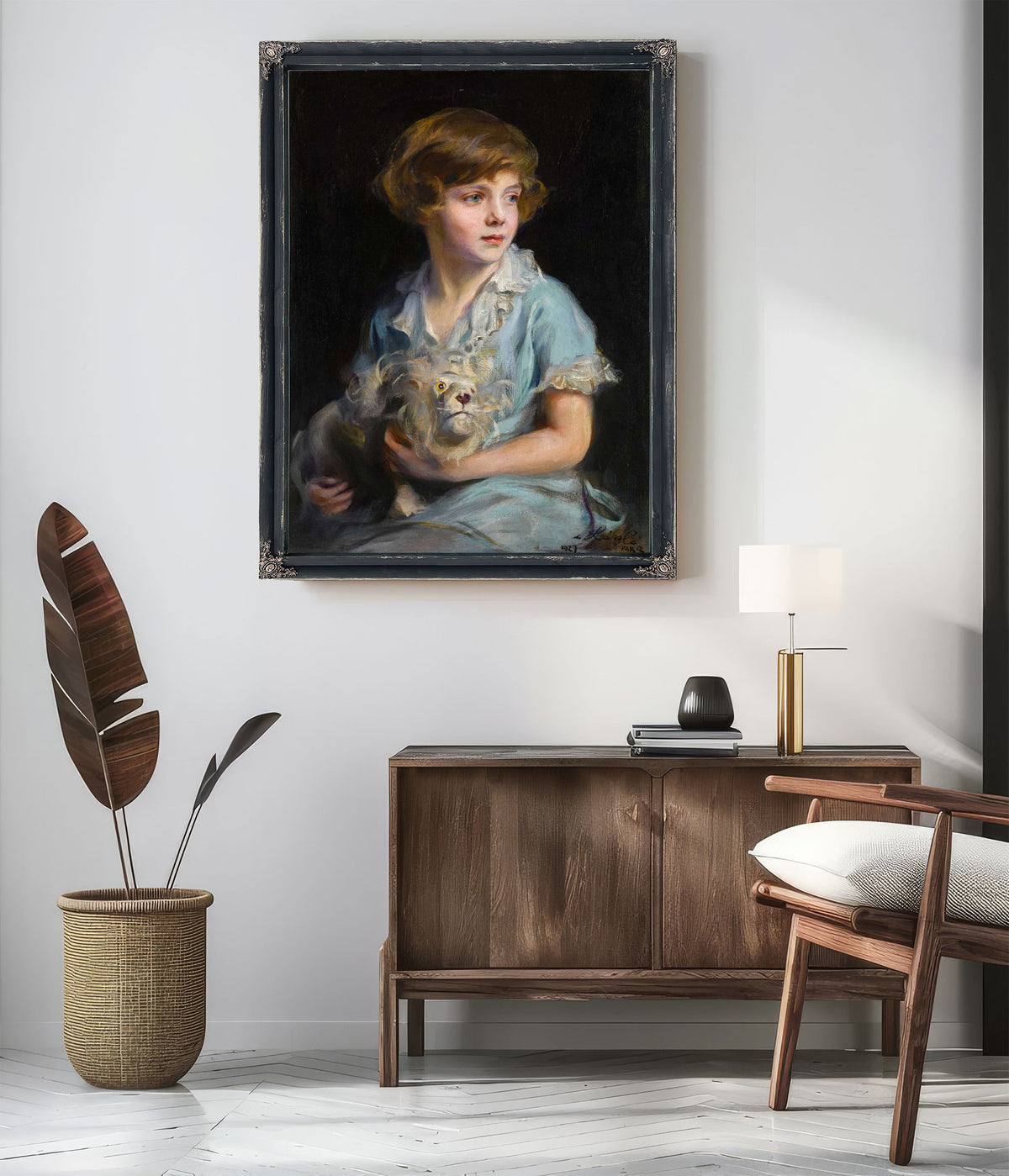 Portrait Of A Child With A Steiff Lion by Philip Alexius De Laszlo