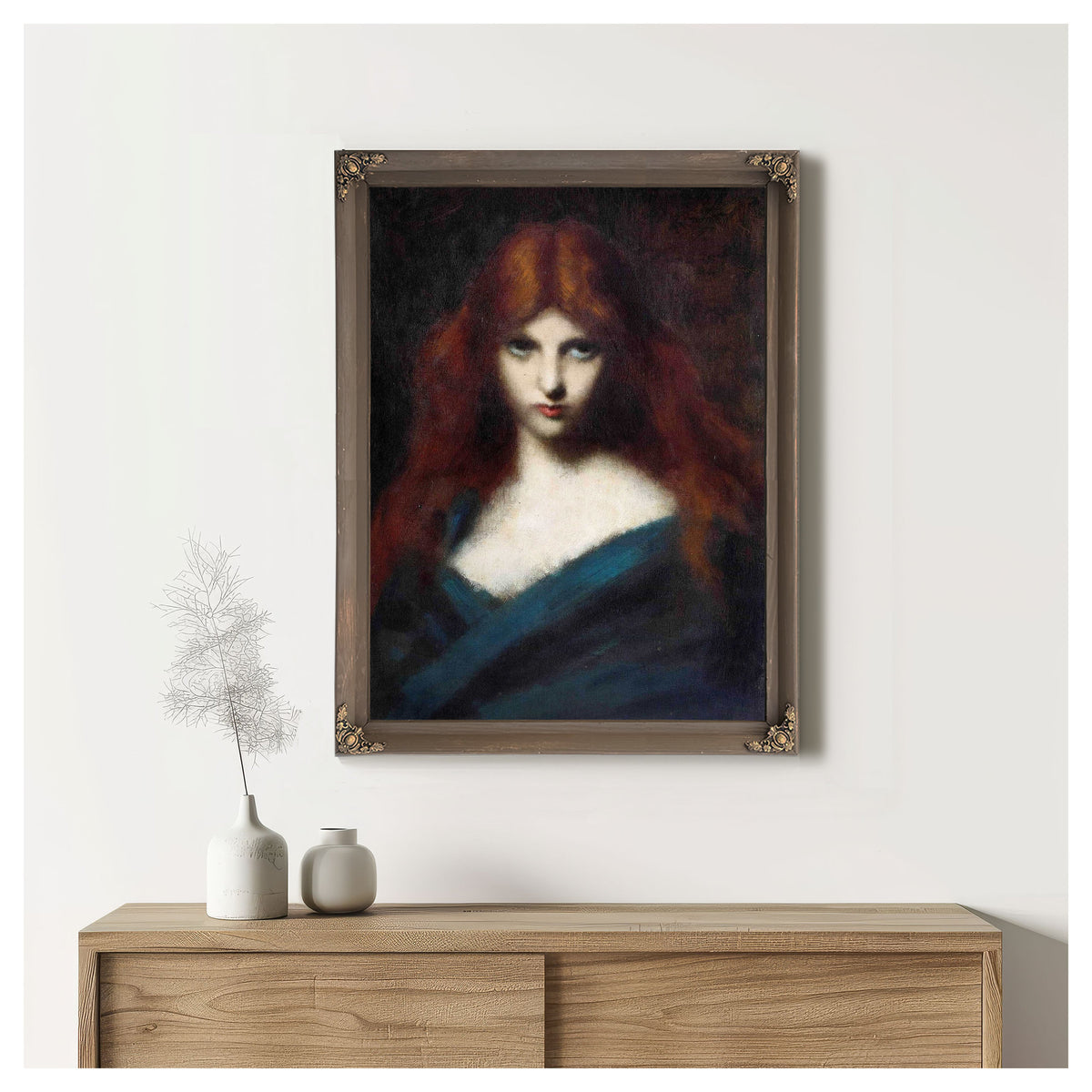 Portrait Of A Young Girl With Red Hair by Jean Jacques Henner