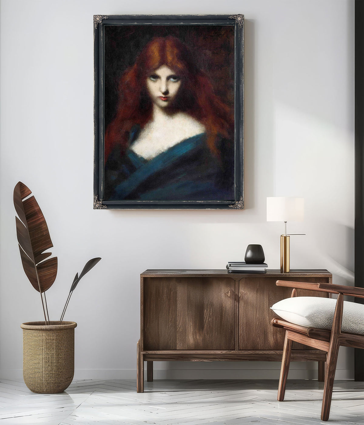 Portrait Of A Young Girl With Red Hair by Jean Jacques Henner