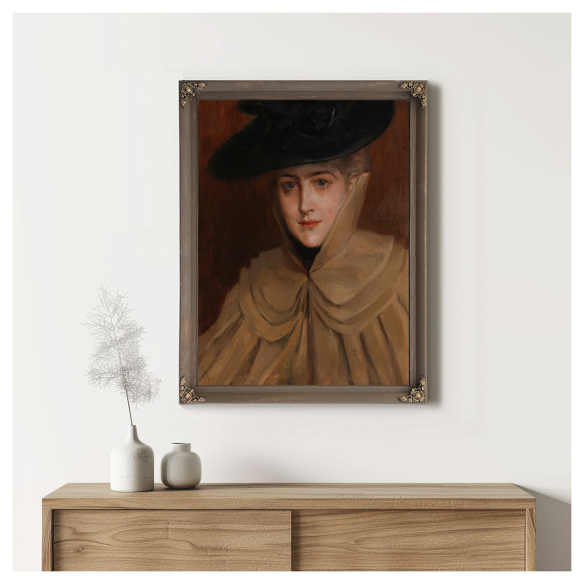 Portrait Of A Young Woman by Albert Edelfelt