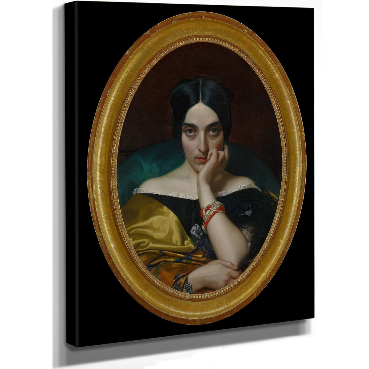 Portrait Of Clementine Mrs Alphonse Karr by Henri Lehmann