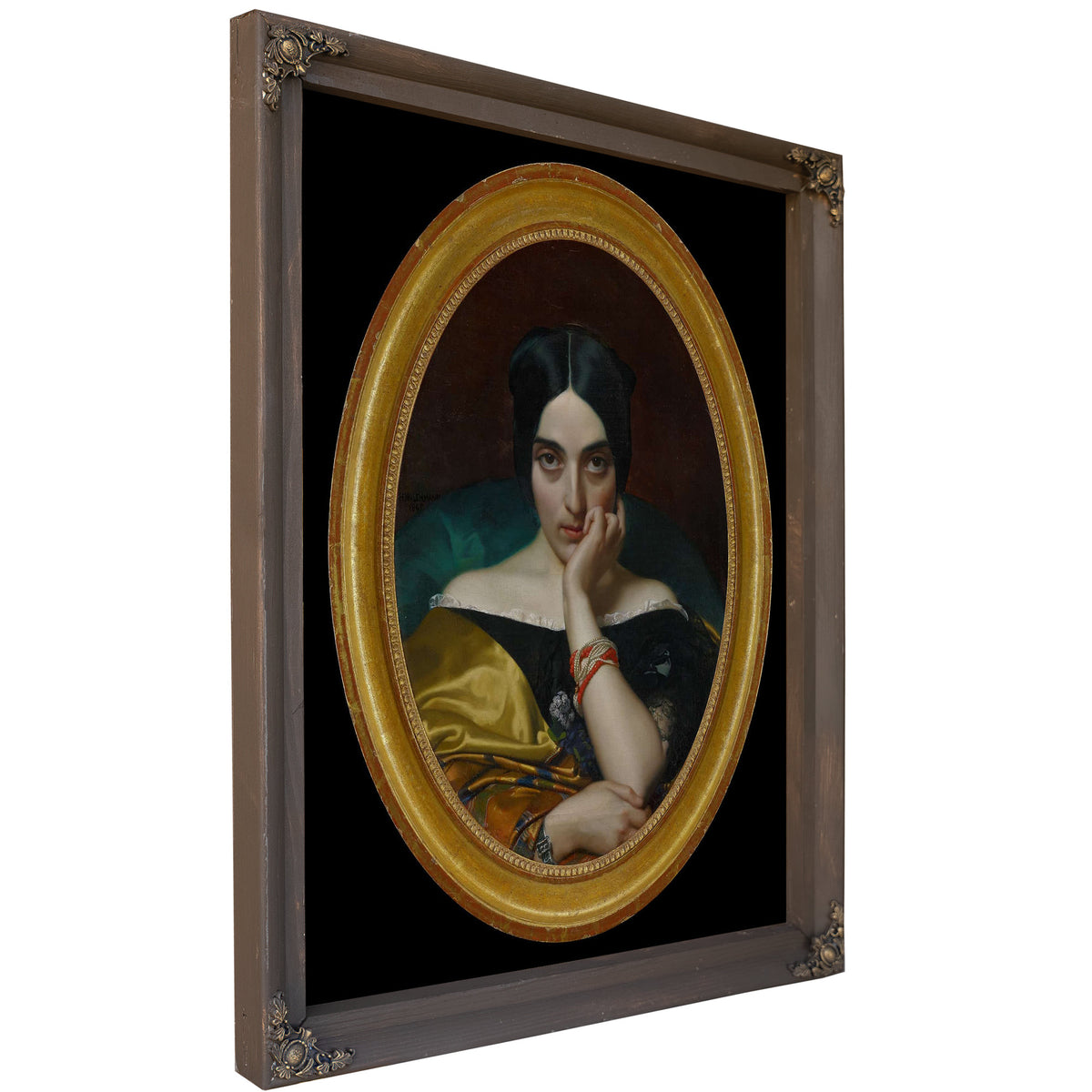 Portrait Of Clementine Mrs Alphonse Karr by Henri Lehmann