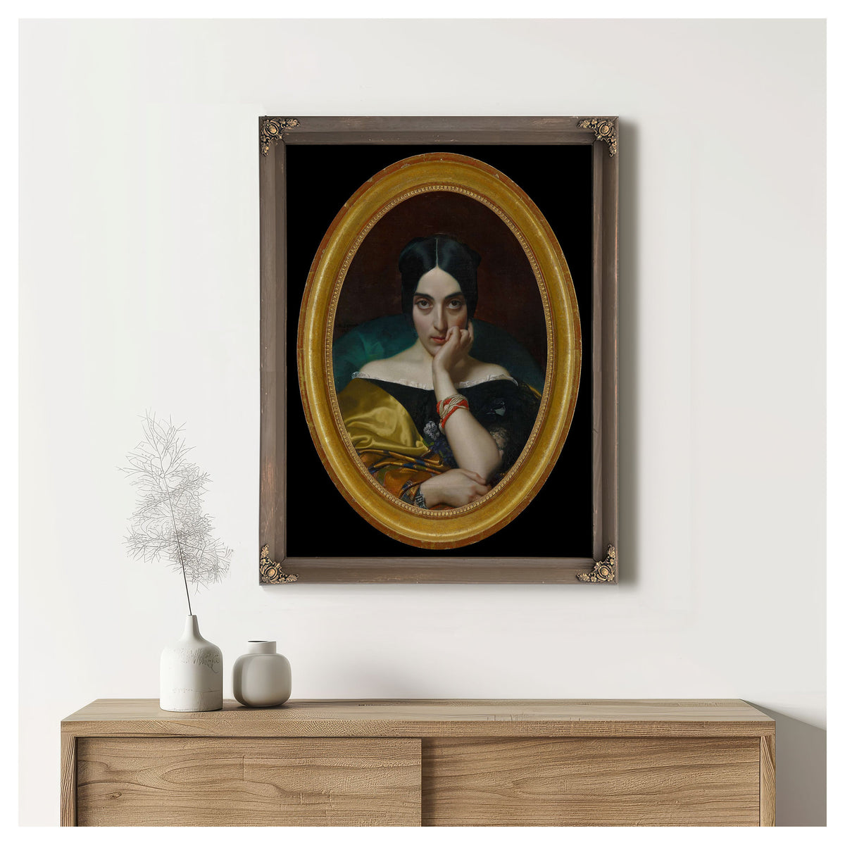Portrait Of Clementine Mrs Alphonse Karr by Henri Lehmann