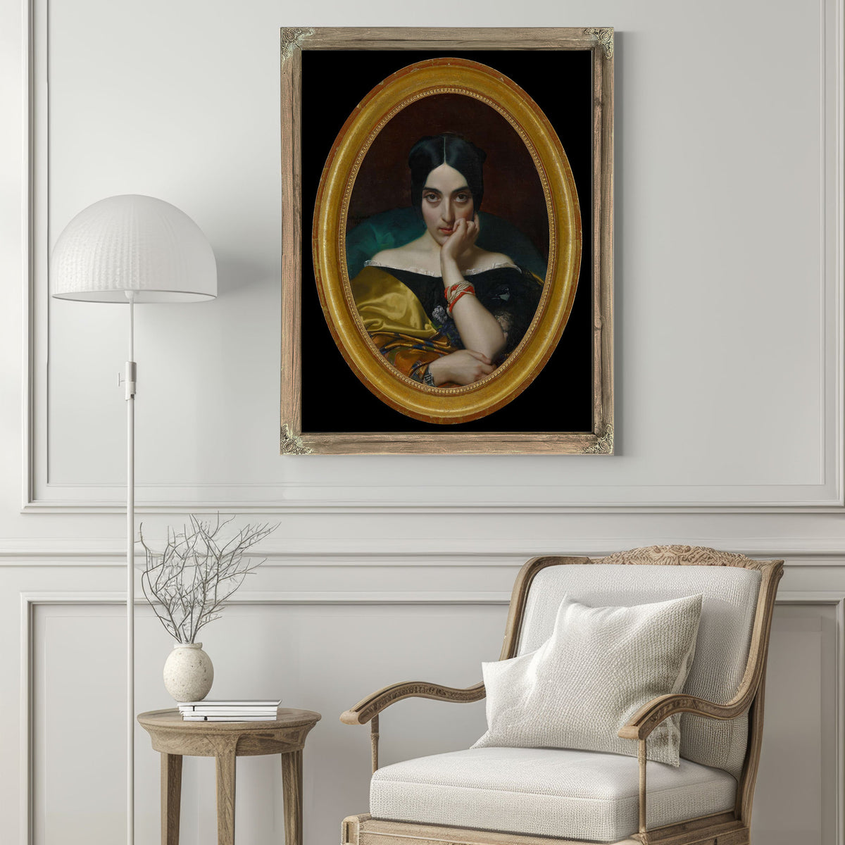Portrait Of Clementine Mrs Alphonse Karr by Henri Lehmann
