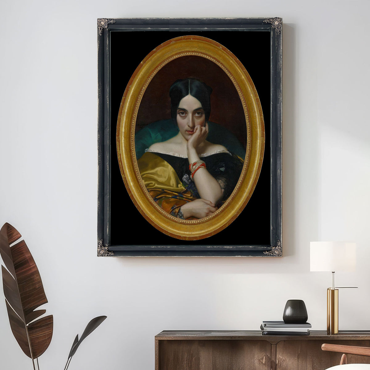 Portrait Of Clementine Mrs Alphonse Karr by Henri Lehmann