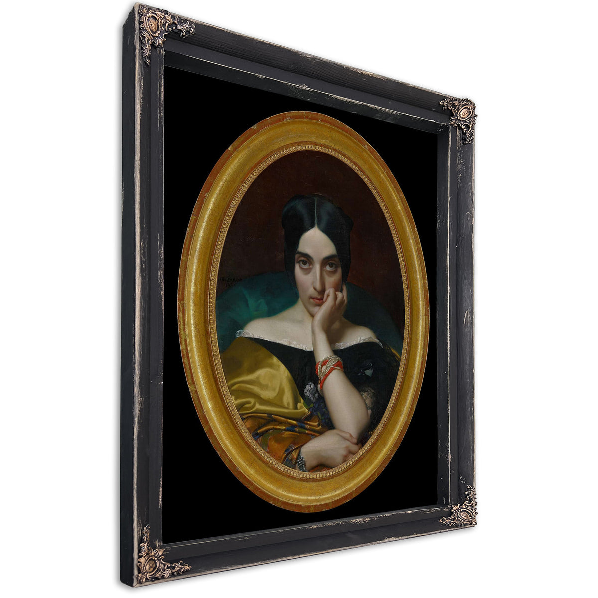 Portrait Of Clementine Mrs Alphonse Karr by Henri Lehmann