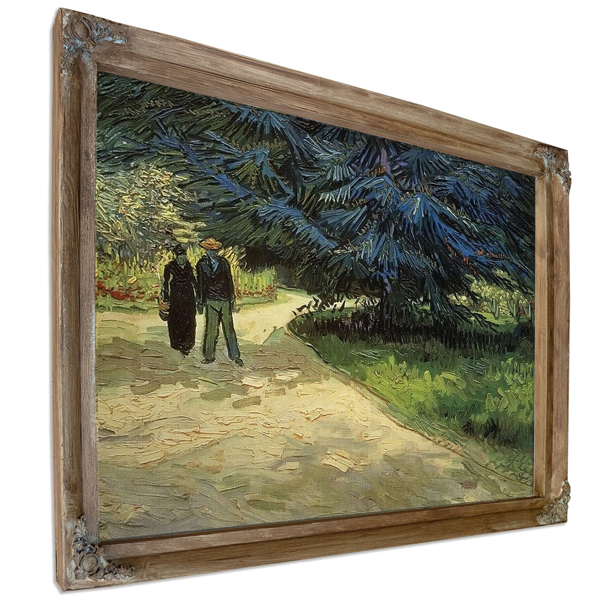 Public Garden With Couple And Blue Fir Tree The Poet's Garden Iii By Vincent Van Gogh