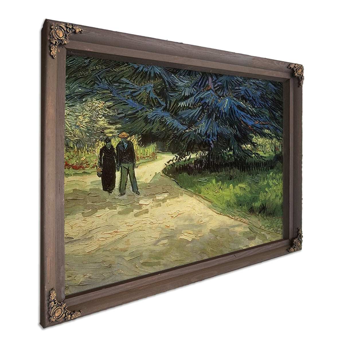Public Garden With Couple And Blue Fir Tree The Poet's Garden Iii By Vincent Van Gogh