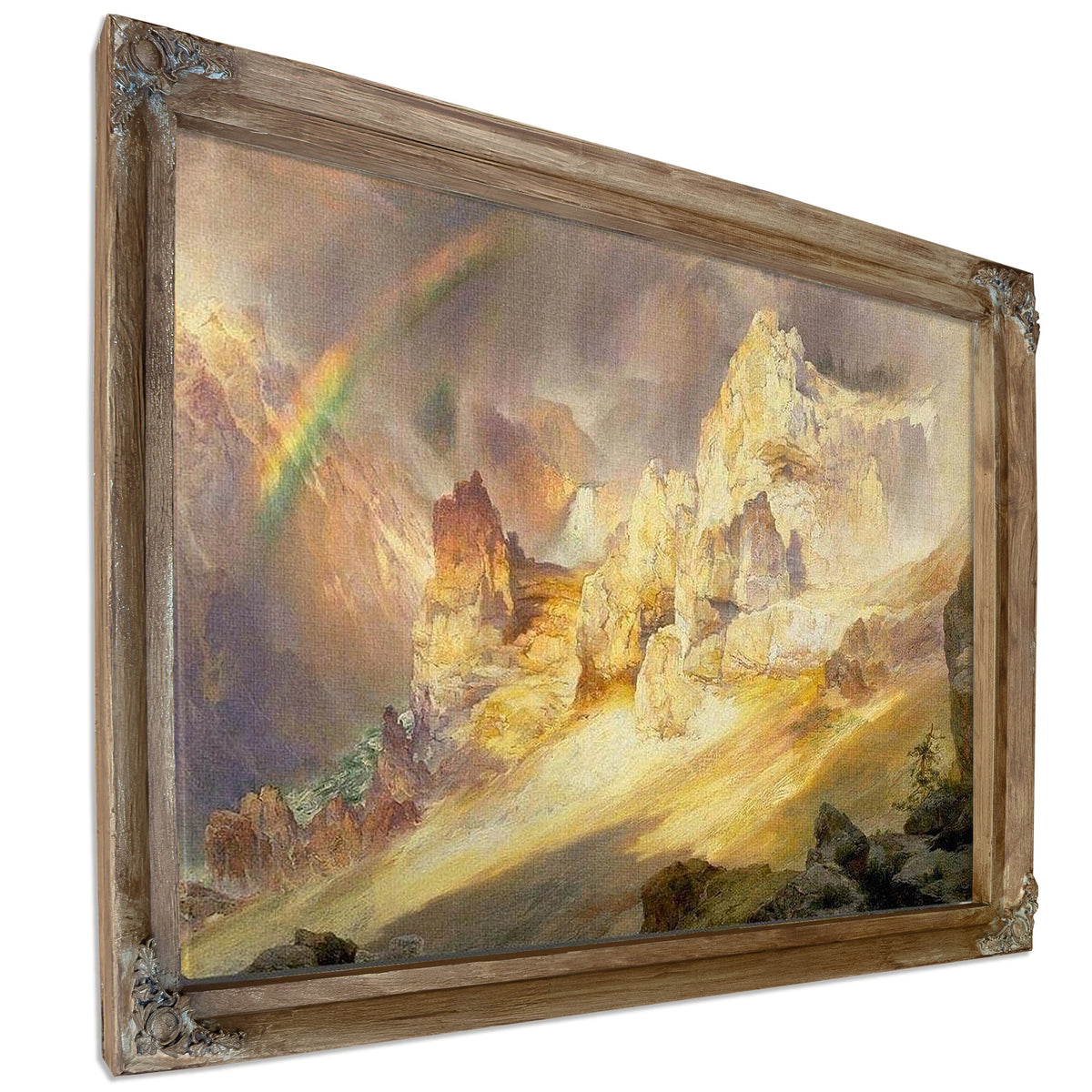 Rainbow Over The Grand Canyon Of The Yellowstone By Thomas Moran