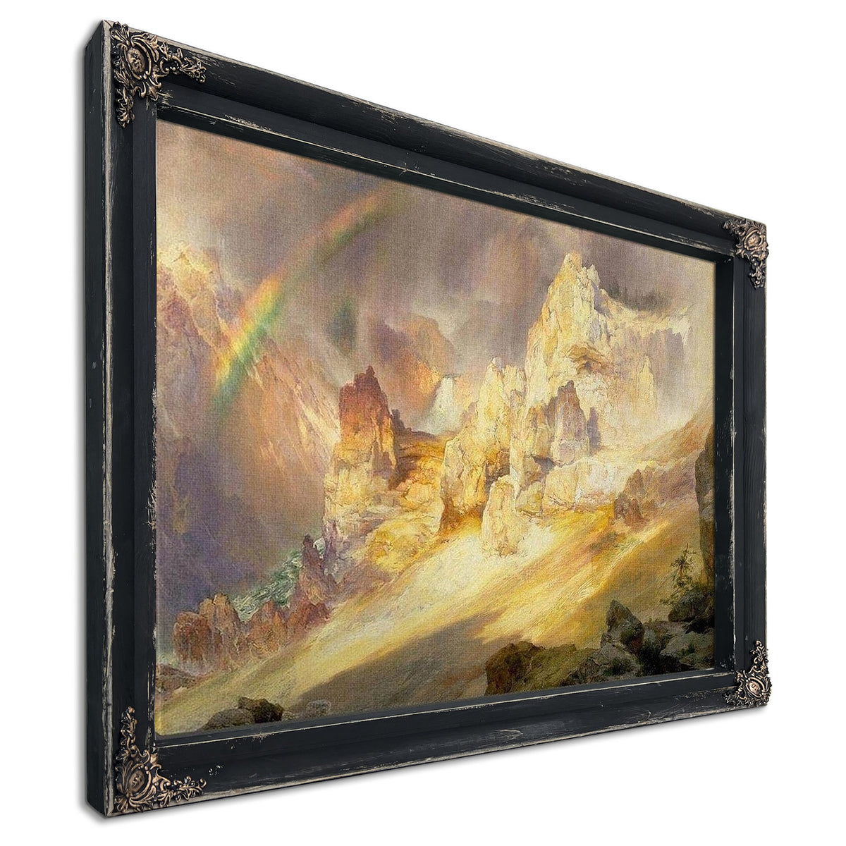Rainbow Over The Grand Canyon Of The Yellowstone By Thomas Moran