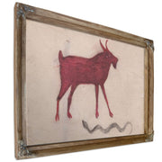 Red Goat With Snake By Bill Traylor