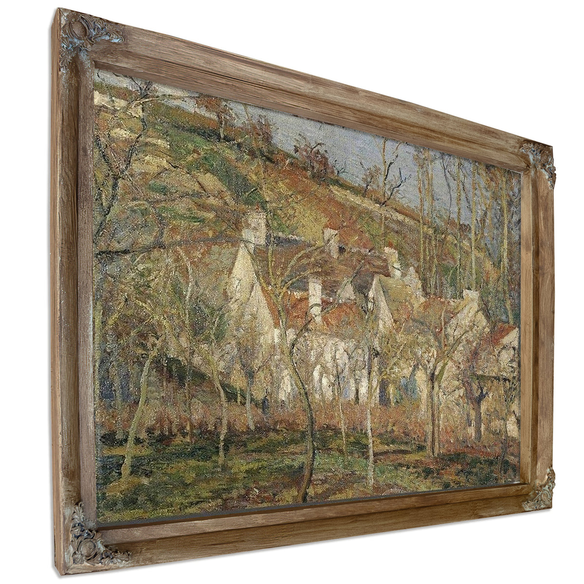 Red Roofs Corner Of A Village Winter By Camille Pissarro